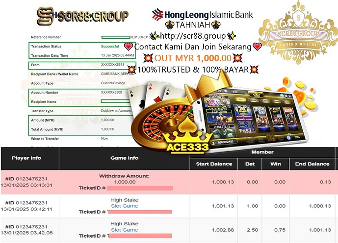 Ace333 Casino, Casino Challenge, win MYR 1000