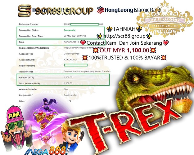 Mega888, jackpot win, online casino success, T-Rex winner