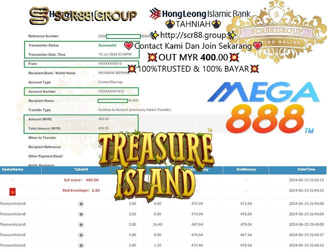 Mega888 Treasure Island, online slot game, MYR 50.00, MYR 400.00, how to get started