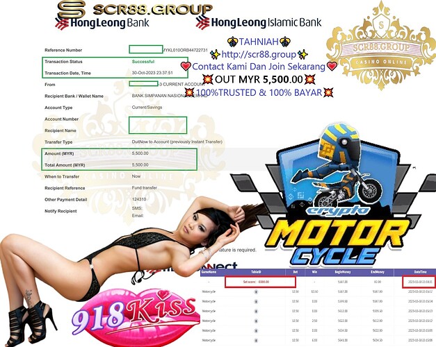  🏍️🔥 Rev up your winnings with 918kiss Motorcycle Madness! 🤑 Bet MYR 300 to win up to MYR 5,500! Don't miss out on the exciting ride! 🏆 