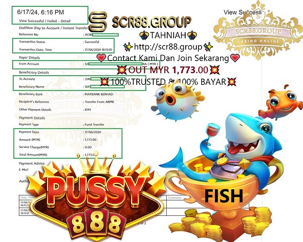 Pussy888 Ultimate Fish Game, Winning Jackpot MYR 1773, Casino Game Tips, How to Play Pussy888