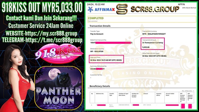 🌙🎰 Turn MYR600 into MYR5,033 with 918kiss Panther Moon! Play now and win big with this exciting slot game! 🤑💰 #918kiss #PantherMoon #BigWin