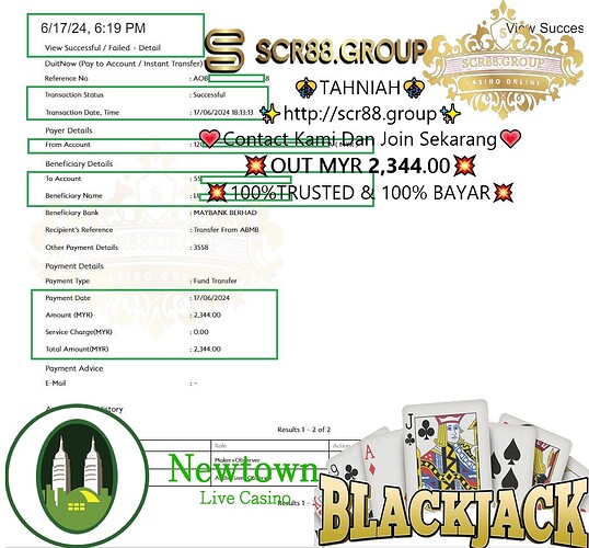 Jackpot, MYR 100 to MYR 2,344, Newtown Blackjack, NTC33 Casino, Online Gambling