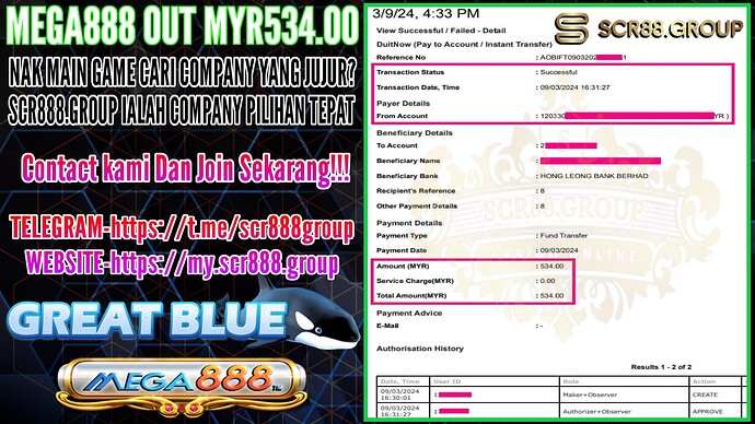 🌊 Dive into the Mega888 Great Blue Game and transform Myr40.00 into Myr534.00 with ease! Don't miss out on this oceanic adventure! 🎰💰 #Mega888 #GreatBlueGame