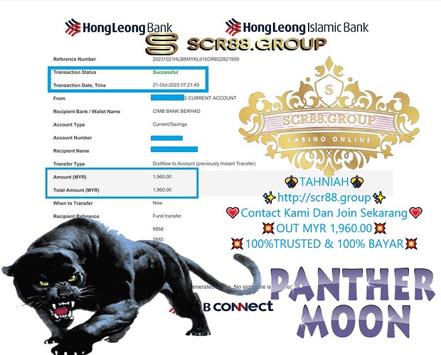  🎰 Win big with Mega888's Panther Moon casino game! 💰💸 Myr 1,960 awaits in your account from a bet of Myr 300.00! 🌙✨ 