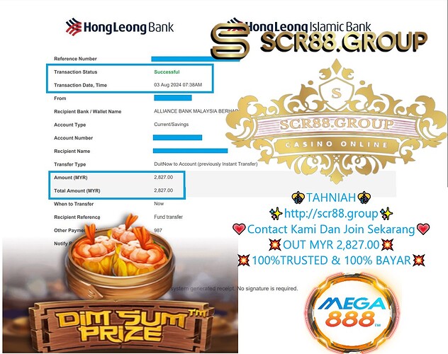 Mega888, Dimsum Prize, Jackpot, Win, MYR 500, MYR 2,827, Online Casino