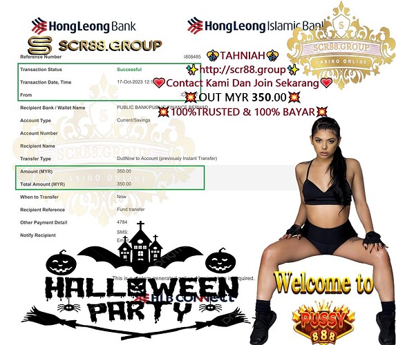 🎃🎰 Don't miss out on the spooktacular winnings! Join the 🔥Pussy888 Halloween Party🔥 and win up to MYR350.00! 🕷️💰 Unleash your inner gambler now! 🎉👻