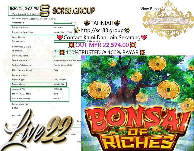 Live22, Bonsai of Riches, Wealth, Gambling Tips, Transform MYR 1000, Live22 Wealth