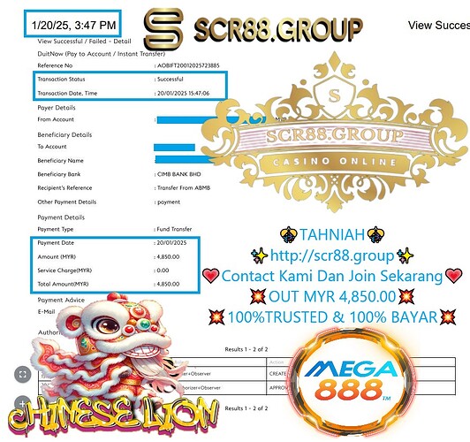 Mega888, Chinese Lion game, online gaming success