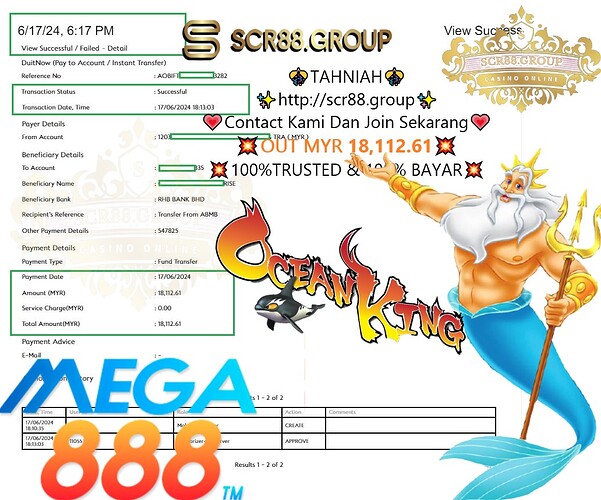 Mega888, OceanKing, big win, online casino