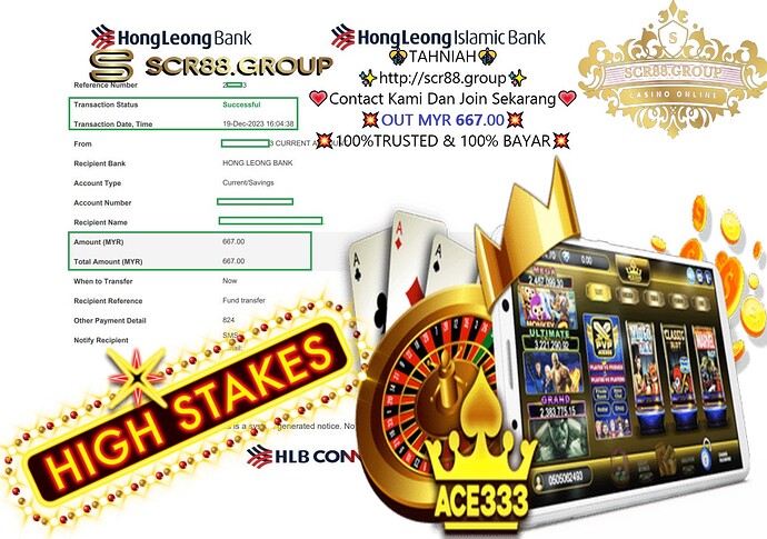  🎰Get rich with Ace333!💰 Dive into our casino game and win from MYR 50.00 up to MYR 667.00!🤑 Try your luck today🍀 