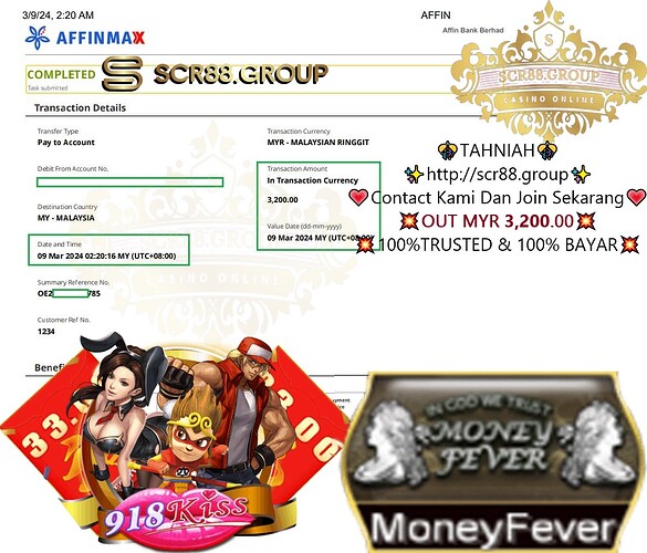 🎰 Ready to hit the jackpot? Join the thrilling world of 918kiss Moneyfever! Turn MYR 100 into MYR 3,200 in an instant. Don't miss out, join now! 💰🔥