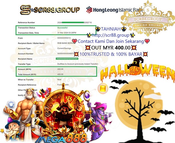 🎃🎰 Play Mega888 Halloween Casino Game now! Bet Myr 50.00 to win up to Myr 400.00! Scary good fun awaits! 👻💰 #Mega888 #HalloweenCasinoGame