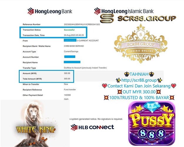 🎰🤑 Bet MYR 50.00 and Cash Out MYR 300.00 with Pussy888's White King! Win Big now at Pussy88 Casino! 🏆💰