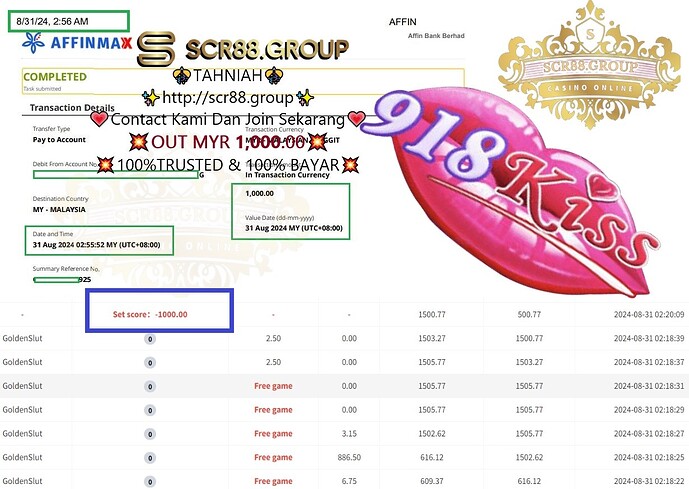 918Kiss, GoldenSlut, win big, slot games, MYR 100 to MYR 1000