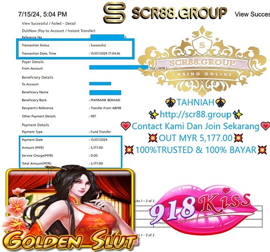 918Kiss, Golden Slot, MYR 500 success story