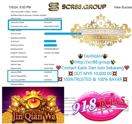 918Kiss, Jin Qian Wa, online casino, jackpot win, start gaming