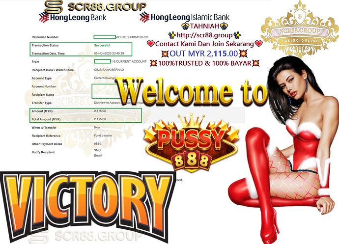 🎉 Join Pussy888 Casino Game now and win MYR 2,115.00 🤑 with just a MYR 300.00 bet! 💰💪 Don't miss out on this lucrative opportunity! 💥🎰